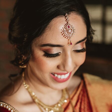 dramatic glam makeup for indian bride
